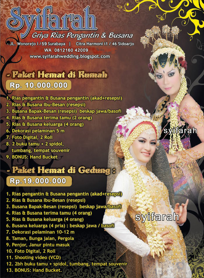 Paket Hemat Rias  Pengantin  Surabaya Syifarah Wedding