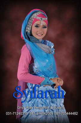 rias pengantin muslim moderen-syifarah surabaya-rizky ryan-kebaya pink biru 1